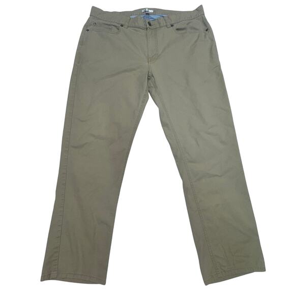 Peter Millar Men's Khaki Performance Five Pocket Straight Leg Pants Sz 38 Cream - Picture 2 of 13